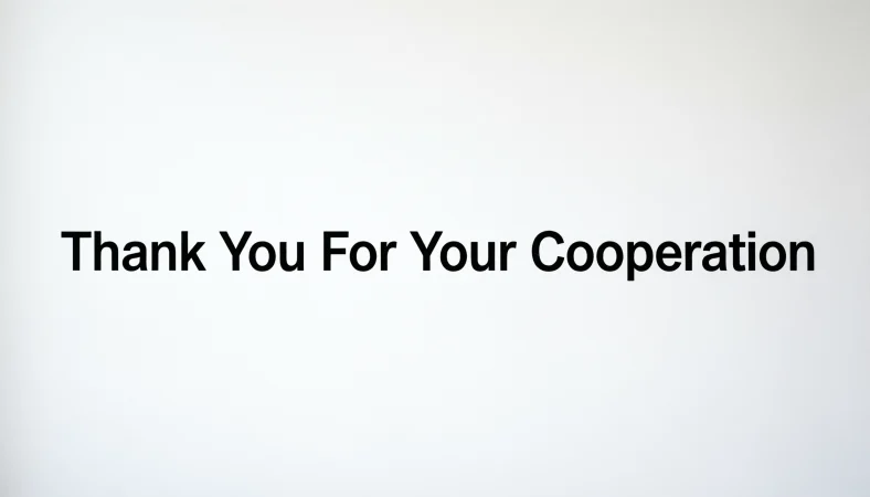 Thank You For Your Cooperation Responses