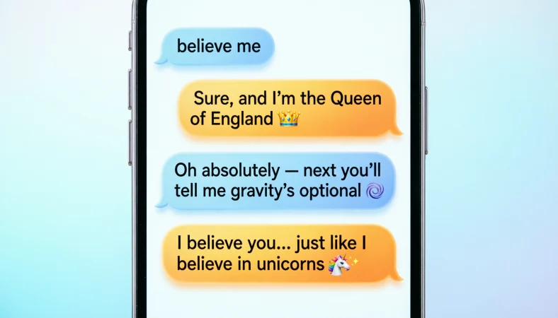 best responses to believe me